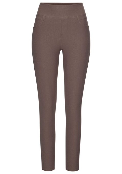 Bild: Leggings von H.I.S: Unifarbene Jeggings von H.I.S mit bequemem breiten Schlupfhosenbund. Zwei Gesäßtaschen für Kleinigkeiten. Sitzt wie eine zweite Haut. Vielseitig kombinierbar. Elastisches Material mit guter Passform.