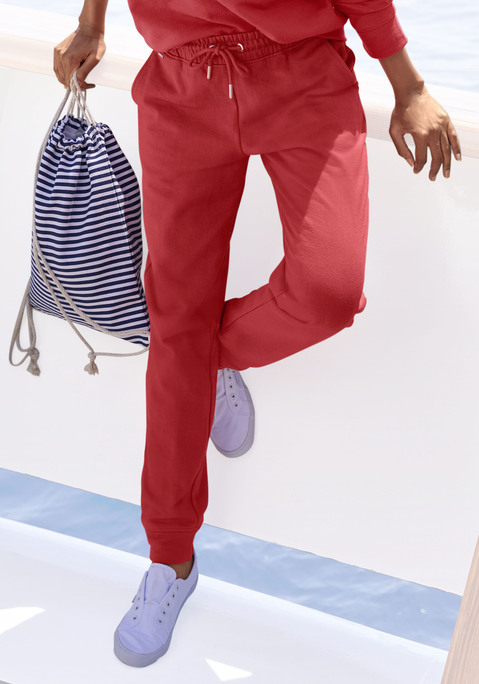 Bild: Relaxhose von H.I.S: Sweatpants von H.I.S. Mit elastischem Tunnelzugbund und Bündchen an den Beinsäumen. Seitliche Eingrifftaschen. Leicht angeraute, weiche Sweatware