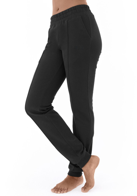 Bild: Relaxhose von H.I.S: Klassische, körpernahe Relaxhose von H.I.S. Breiter, elastischer Gummizugbund. Seitliche Eingrifftaschen. Markenstickerei und Teilungsnähte vorn. Baumwollmix-Qualität mit weich angerauter Innenseite aus 50% Baumwolle, 50% Viskose.