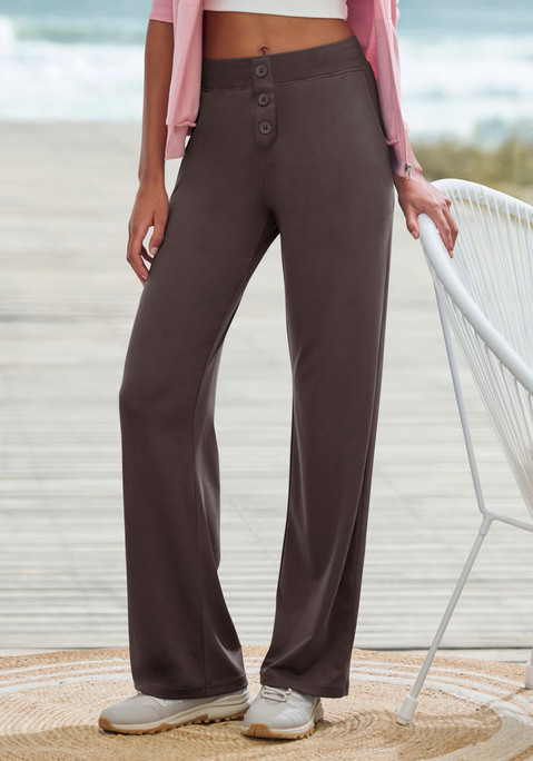 Bild: Relaxhose von H.I.S: Bequeme Relaxhose von H.I.S. Gerades Bein für eine schmale Silhouette. Mit Zierknopfleiste. Trageangenehmes 4-Wege-Stretchmaterial bietet Bewegungsfreiheit. Elastische, trageangenehme Qualität.