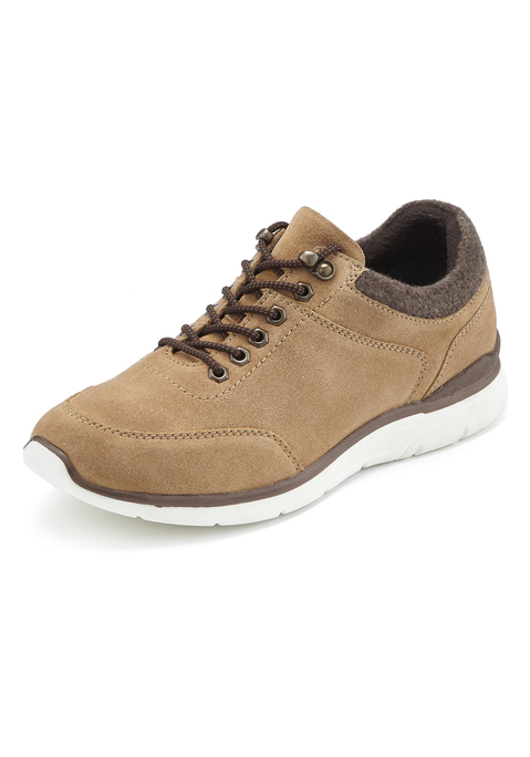Bild: Sneaker von H.I.S: Sneaker aus Leder von HIS. Obermaterial aus Rindsleder und Textil. Futter und Decksohle aus Textil. Laufsohle aus Synthetik.