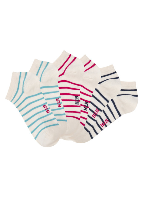 Bild: Sneakersocken von H.I.S: Klassische Sneakersocken im maritimen Ringel-Design von H.I.S im 6er-Pack. Für eine lange Haltbarkeit an Ferse und Spitze verstärkt. Hautsympathische Baumwolle.