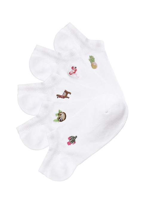 Bild: Sneakersocken von H.I.S: Sneakersocken mit süßer Stickerei.  75%Baumwolle, 23%Polyamid und 2%Elasthan