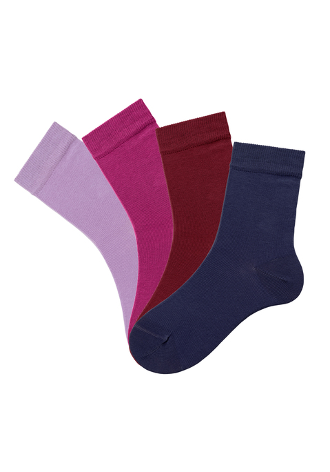 H.I.S Socken Damen 1x flieder, 1x pink, 1x blau, 1x bordeaux Gr.27-30