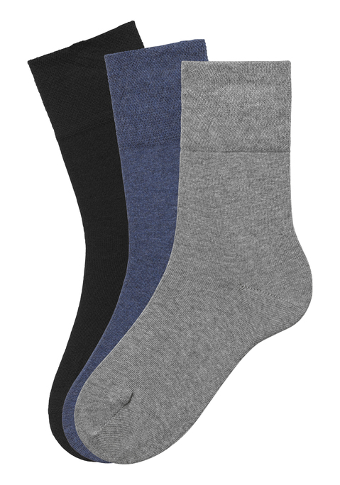 H.I.S Socken Damen 1x jeans, 1x schwarz, 1x grau-meliert Gr.39-42