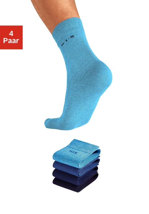 H.I.S Herren Socken marine+jeansblau-meliert+jeans-meliert+hellblau-meliert Gr.47-48