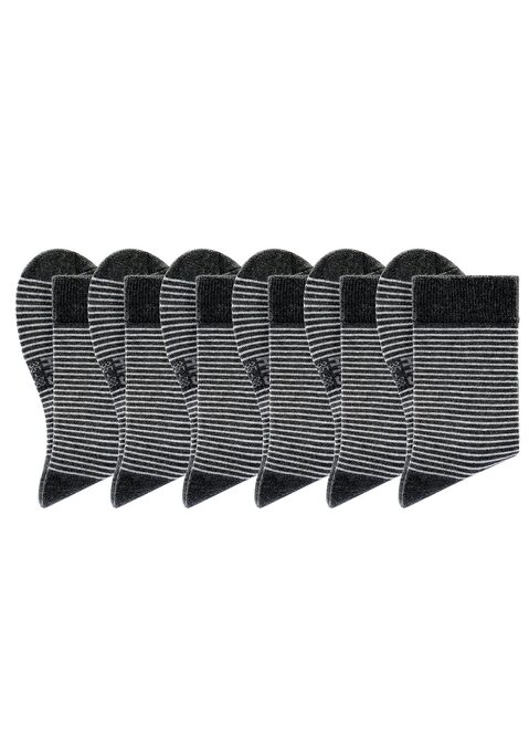 Bild: Socken von H.I.S: Jetzt bestellen! HIS Damensocken mit feinem Ringeldesign im 6er Pack. Immer einsatzbereit, die Basic-Socke in ausgesuchter Markenqualität. Nicht einschneidende Bündchen sorgen für besonderen Tragekomfort, speziell bei druckempfindlichen Beinen. Saugfähig und pflegeleicht durch den hohen Baumwollanteil. Passformbeständig durch den Einsatz von Elasthan. Auch nach mehreren Wäschen überzeugen diese bequemen Allrounder. Die feinen, gleichmäßigen dezenten Ringel bringen Abwechslung an die Füße. Sind jedoch durch die gut kombinierbaren Grundfarben immer leicht zu kombinieren. Details: Basic-Socke für jeden Tag Feine weiche Drei-Faser-Qualität Sehr hoher Tragekomfort Dezentes modisches Ringeldesign Anschmiegsam, atmungsaktiv und hautfreundlich Saugfähig und pflegeleicht Hochwertige Materialkomposition Aus 75% Baumwolle, 22% Polyamid, 3% Elasthan. Socken enden über dem Knöchel.