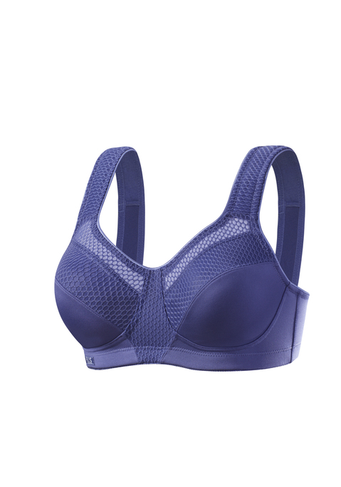 Bild: Sport-BH von H.I.S: Sport-BH ohne Bügel und unwattiert für mittlere Belastbarkeit. Aus schnell trocknendem COOLMAX®-Material. Breite weich gepolsterte Träger sorgen für einen optimalen Halt bei gleichzeitiger Entlastung der Schultern - ideal für große Größen. Sportliche Netzeinsätze entlang der Cupkanten. Normale Rückenverarbeitung für einfaches An- und Ausziehen (Verschluss 3-fach verstellbar). Obermaterial: 90% Polyester COOLMAX®, 10% Elasthan.