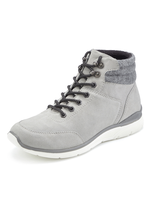 Bild: Stiefelette von H.I.S: Stiefelette aus Leder von HIS. Obermaterial aus Rindsleder und Textil. Futter und Decksohle aus Textil. Laufsohle aus Synthetik.