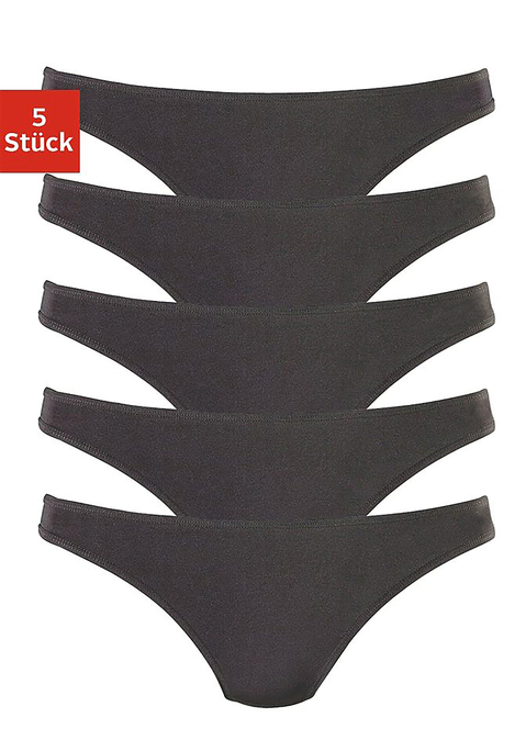 Bild: String von H.I.S: Strings im praktischen 5er-Pack. Mit eingearbeitetem Baumwollzwickel. Besonders weiche Abschlüsse für hohen Tragekomfort. Elastische Microfaser-Qualität aus 95%Polyamid 5%Elasthan.