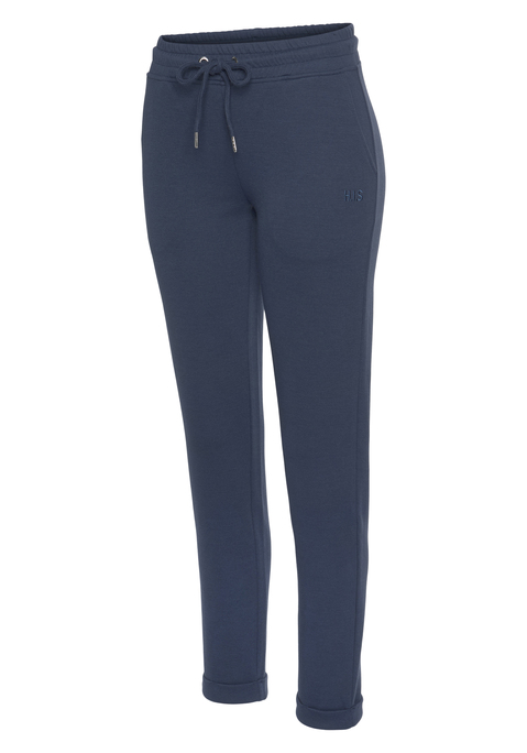 Bild: Sweathose von H.I.S: Bequeme Schlupfhose von H.I.S. Mit Logostickerei und Aufschlagsaum. Elastischer Bund mit Tunnelzug. Seitliche Taschen. Perfektes Homewear-Basic. Aus weichem Material.