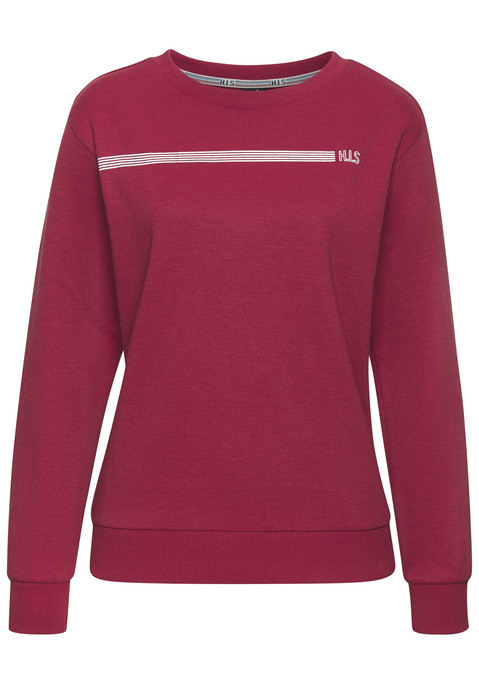 Bild: Sweatshirt von H.I.S: Komfortables Basic-Sweatshirt von H.I.S mit Rundhalskragen und Logodruck. Bequeme, elastische Rippbündchen. Ideal als Loungewear. Weiche Interlock-Qualität aus einer Baumwollmischung.