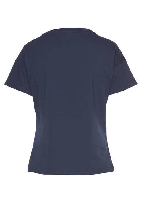 Bild: T-Shirt von H.I.S: T-Shirt von H.I.S. Klassisches Basicdesign mit Rundhalsausschnitt. Bequeme Passform mit überschnittenen Schulternähten. Weicher Single-Jersey mit Baumwollanteil.