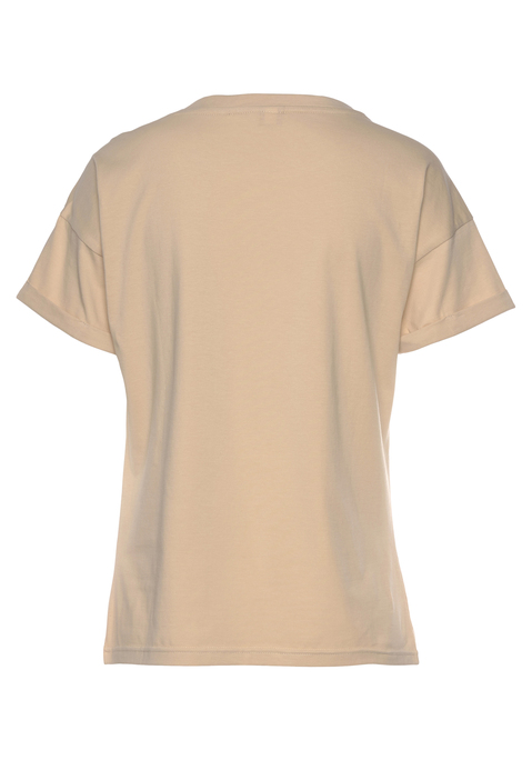 Bild: T-Shirt von H.I.S: T-Shirt von H.I.S. Klassisches Basicdesign mit Rundhalsausschnitt. Bequeme Passform mit überschnittenen Schulternähten. Weicher Single-Jersey mit Baumwollanteil.