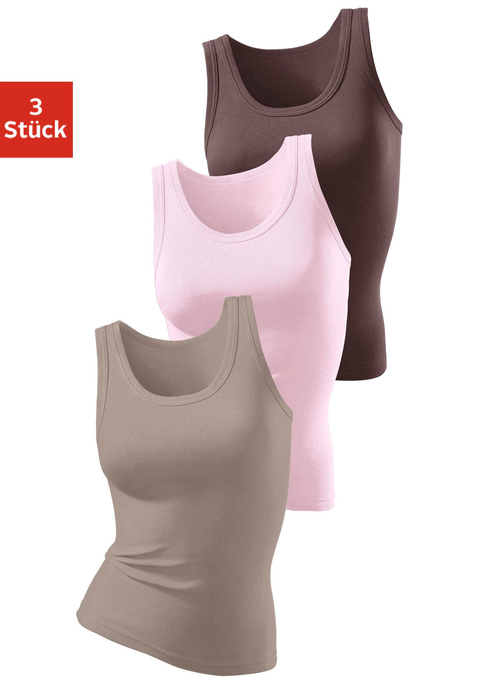 Bild: Tanktop von H.I.S: Lässige Tanktops von H.I.S im 3er-Pack. Perfekte Passform ohne Seitennähte. Supergekämmte und pflegeleichte Feinrippqualität.