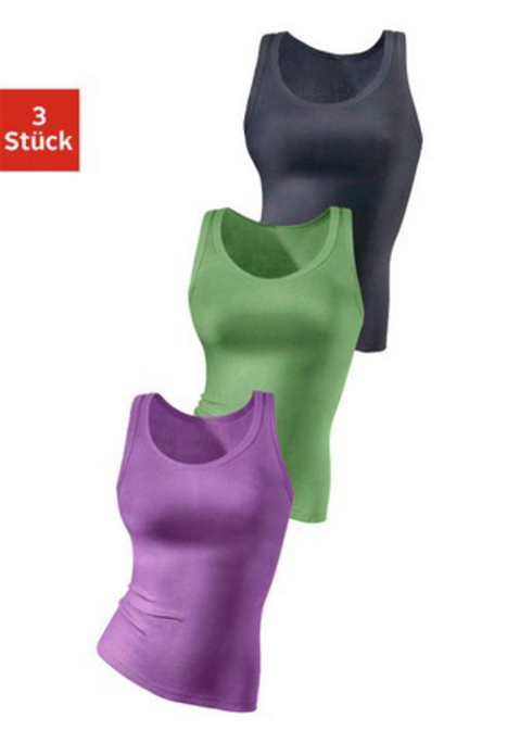 Bild: Tanktop von H.I.S: Lässige Tanktops von H.I.S im 3er-Pack. Perfekte Passform ohne Seitennähte. Supergekämmte und pflegeleichte Feinrippqualität.