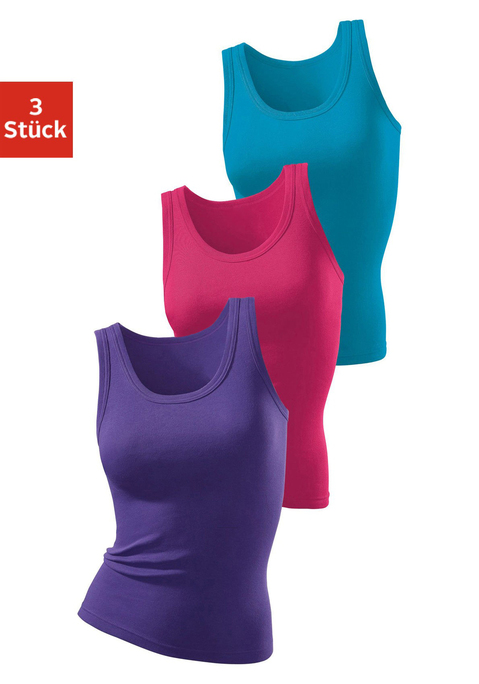 Bild: Tanktop von H.I.S: Lässige Tanktops von H.I.S im 3er-Pack. Perfekte Passform ohne Seitennähte. Supergekämmte und pflegeleichte Feinrippqualität.