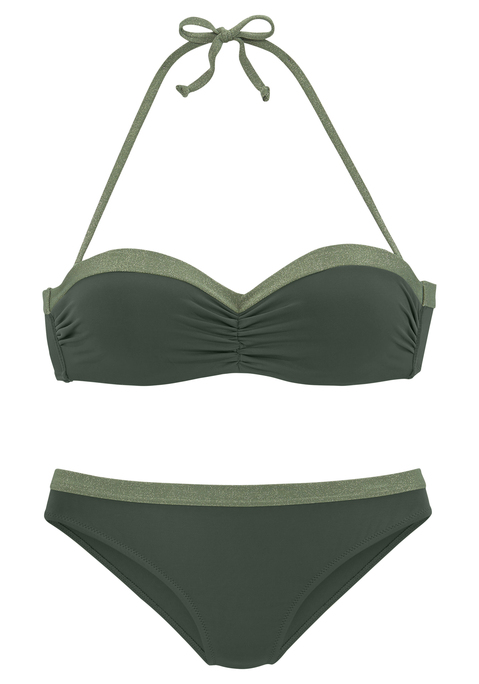 JETTE Bügel-Bandeau-Bikini Damen oliv Gr.34 Cup C