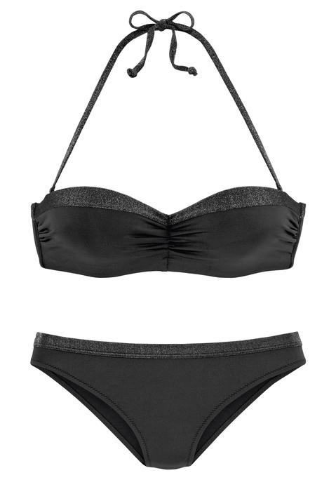 JETTE Bügel-Bandeau-Bikini Damen schwarz Gr.34 Cup C