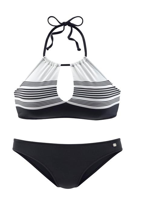JETTE Bustier-Bikini Damen schwarz-weiß Gr.34