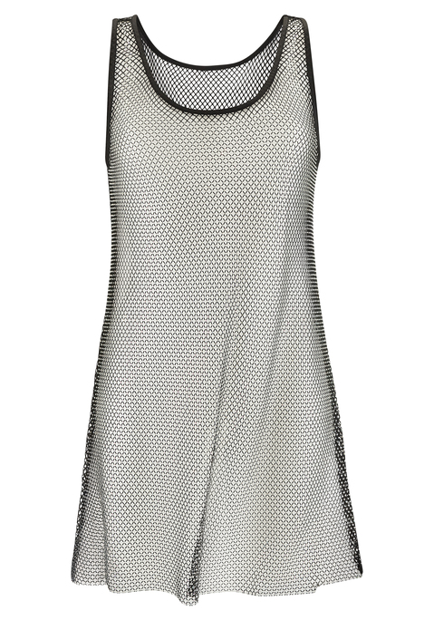 Bild: Negligé von JETTE: Extravagantes Netzkleid von JETTE. Aus hochwertigem Netzmaterial mit bunt glitzerndem Straß. Eignet sich auch ideal als Kleid oder Top. Ohne störende Bügel oder Schale. Kreiert von der Designerin Jette Joop. Aus 90% Polyamid, 10% Elasthan.