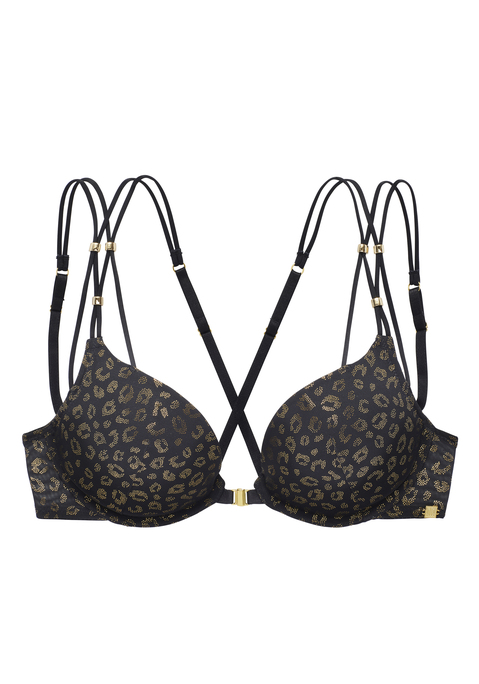 JETTE Push-up-BH Damen schwarz-gold Gr.70B