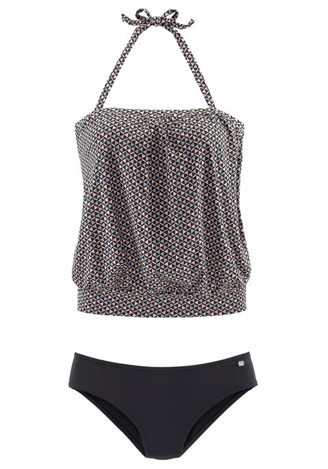 JETTE Tankini Damen schwarz-grau Gr.40