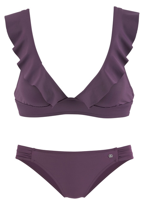 JETTE Triangel-Bikini Damen bordeaux Gr.34 Cup C/D