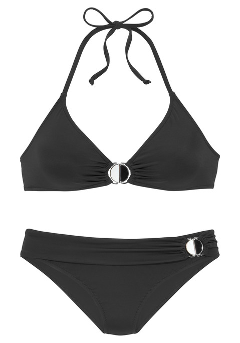 JETTE Triangel-Bikini Damen schwarz Gr.34 Cup C/D