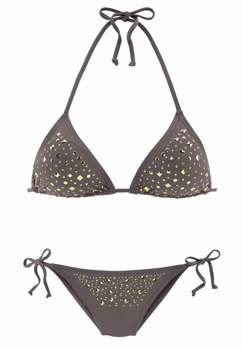 JETTE Triangel-Bikini Damen stein Gr.34 Cup C/D