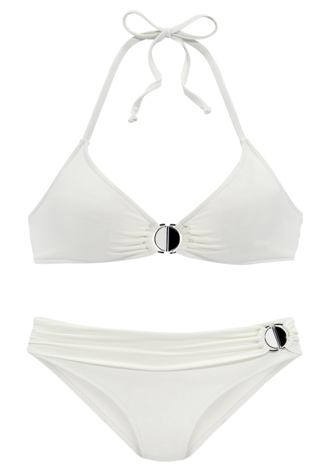 JETTE Triangel-Bikini Damen weiß Gr.34 Cup C/D