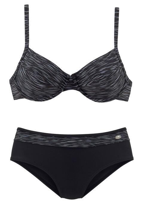 KANGAROOS Bügel-Bikini Damen schwarz-bedruckt Gr.36 Cup D