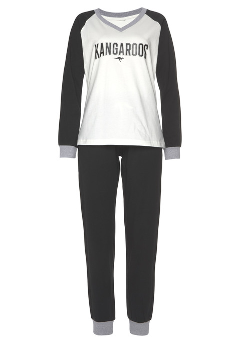 KANGAROOS Damen Pyjama schwarz-weiß Gr.32/34