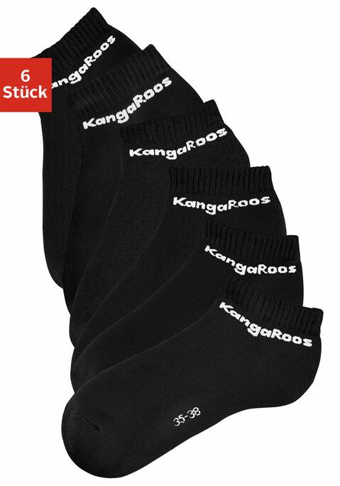 Bild: Sneakersocken von KangaROOS: Sneakersocken im 6er-Pack. Logoschriftzug am Schaft. Weiches Frottee in der Sohle. Aus 80% Baumwolle, 17% Polyamid, 3% Elasthan.