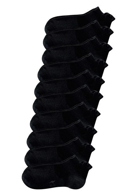 Bild: Sneakersocken von KangaROOS: Vielseitige Basics für jede Gelegenheit.Einfach nach Lust und Laune kombinieren.Ideal unsere KangaROOS Großpackung. Die Sneaker-Socken sind passend für  Sport- und Freizeit mit dem Plus an Tragekomfort durch die Hochferse.Die feuchtigkeitsregulierende Materialkomposition schafft ein fußgesundes Klima.Pflegeleichte Qualität und Farbbrillanz inklusive.Ideal für aktive Freizeitfans.Details:In der 10er Großpackung Sport-und Freizeit Sneaker-SockenSchweißaufsaugendSaugfähig und pflegeleicht. Kurzsocken enden in Knöchelhöhe.Sehr gut geeignet für Sneaker und Sportschuhe.