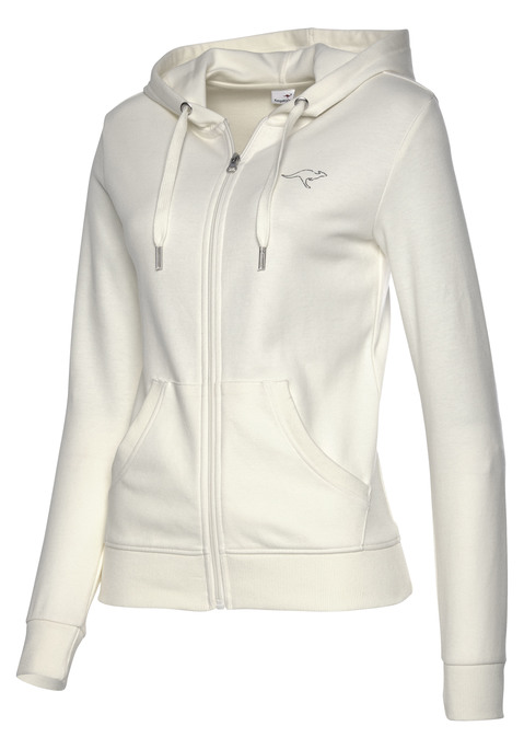 Bild: Sweatjacke von KangaROOS: Sweatjacke von Kangaroos mit Tunnelzugkapuze. Plakativer Marken-Print auf der Rückseite. Reißverschluss und Kängurutasche. Angesetzte Rippbündchen. Gerade Passform. Angenehmer Materialmix.