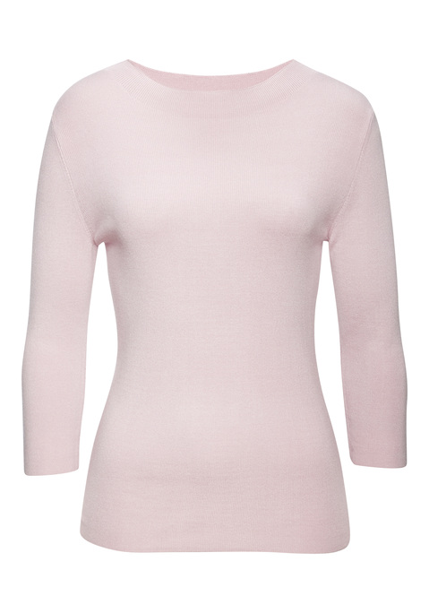 Bild: 3/4 Arm-Pullover von LASCANA: Pullover von Lascana mit kleinem Stehkragen und 3/4-langen Ärmeln. Hoher Rundhalsausschnitt. Figurnahe Passform mit geradem Saumabschluss. Aus softem Feinstrick.
