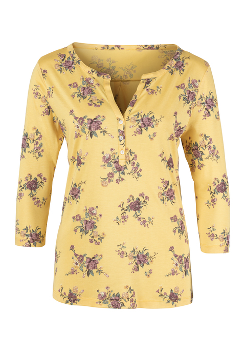 Bild: 3/4-Arm-Shirt von LASCANA: Lascana 3/4-Arm-Shirts im 2er-Pack. Besonderer V-Ausschnitt mit kleiner Knopfleiste. Mit 3/4 -Ärmeln und leicht gerundetem Saum. Aus trageangenehmer, weicher Qualität.