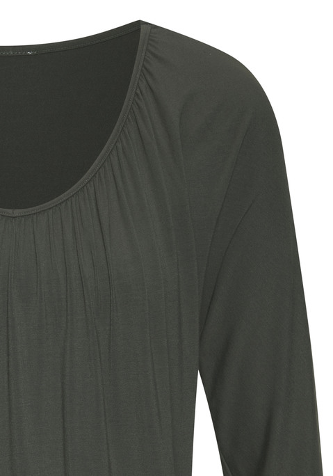 Bild: 3/4-Arm-Shirt von LASCANA: 3/4-Arm-Shirt von Lascana im praktischen 2er-Pack. Rundhalsausschnitt mit Raffungen. Ärmel in 3/4-Länge. Shirtsaum mit Gummizug. Lockere Passform. Weich fließender Viskose-Jersey.