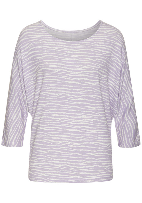 Bild: 3/4-Arm-Shirt von LASCANA: Für die Freizeit: 3/4-Arm-Shirt von Lascana mit Rundhalsausschnitt und Animalprint. Lockere Passform mit überschnittenen Schultern. Teilungsnaht hinten. Weich fließende Qualität mit Viskose.