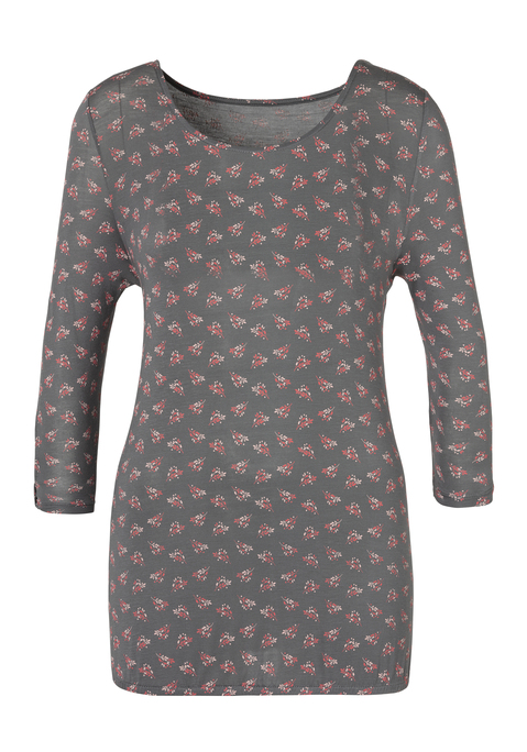 Bild: 3/4-Arm-Shirt von LASCANA: Lascana 3/4-Arm-Shirts im 2er-Pack. Mit kleinem Knotendetail und Cut Out am Ärmel. Gummizug am Bund für eine lockere Passform. Weich fließende Viskose-Qualität mit Elasthan.