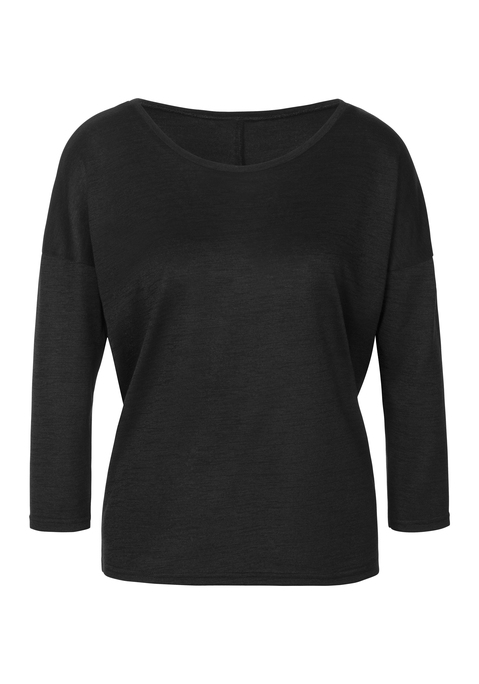 LASCANA 3/4-Arm-Shirt Damen schwarz Gr.32/34