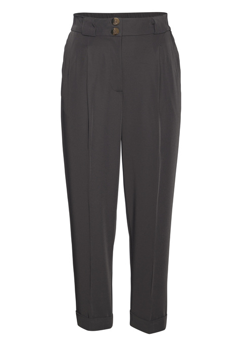 Bild: 7/8-Hose von LASCANA: Elegante 7/8-Hose von Lascana. Bundfalten und permanente Bügelfalten. Mit seitlichen Eingrifftaschen. Zwei Knöpfe in Hornoptik und Reißverschluss. Breiter Bund mit Gürtelschlaufen. Schön zu Blusen und hochwertigeren Oberteilen. Luftiger Viskose-Mix.