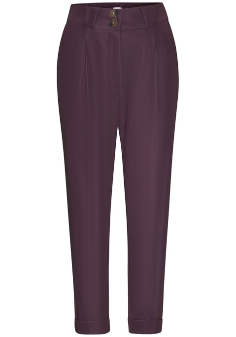 Bild: 7/8-Hose von LASCANA: Elegante 7/8-Hose von Lascana. Bundfalten und permanente Bügelfalten. Mit seitlichen Eingrifftaschen. Zwei Knöpfe in Hornoptik und Reißverschluss. Breiter Bund mit Gürtelschlaufen. Luftiger Viskose-Mix.
