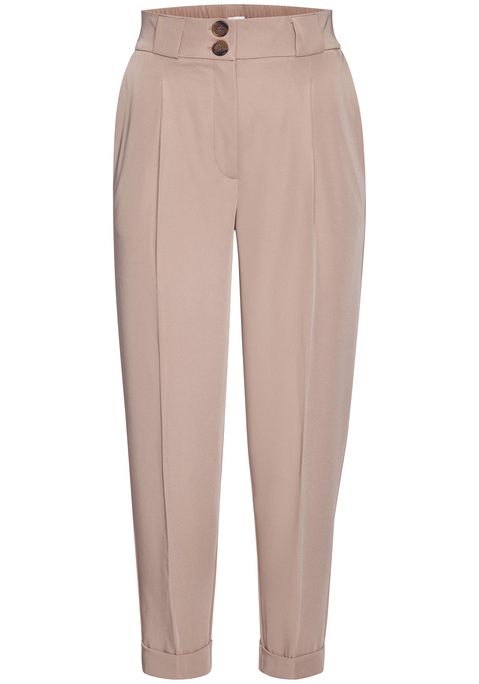 Bild: 7/8-Hose von LASCANA: Elegante 7/8-Hose von Lascana. Bundfalten und permanente Bügelfalten. Mit seitlichen Eingrifftaschen. Zwei Knöpfe in Hornoptik und Reißverschluss. Breiter Bund mit Gürtelschlaufen. Luftiger Viskose-Mix.