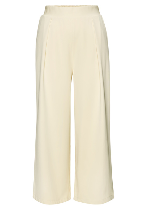 Bild: 7/8-Hose von LASCANA: 7/8-Hose von Lascana. Bequemer Bund mit elastischem Einsatz hinten. Modische Bundfalten. Seitliche Eingrifftaschen. Gerade Beinform, knöchelfrei. Soft fließende Webware.