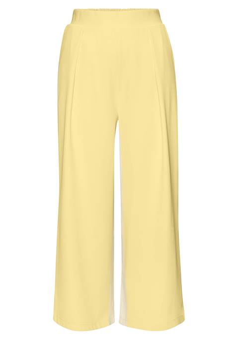 Bild: 7/8-Hose von LASCANA: 7/8-Hose von Lascana. Bequemer Bund mit elastischem Einsatz hinten. Modische Bundfalten. Seitliche Eingrifftaschen. Gerade Beinform, knöchelfrei. Soft fließende Webware.