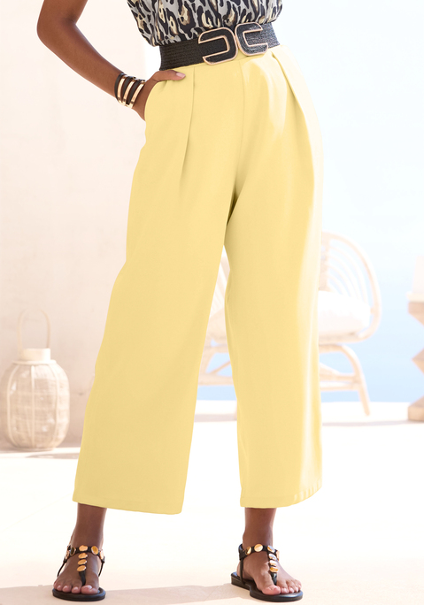 Bild: 7/8-Hose von LASCANA: 7/8-Hose von Lascana. Bequemer Bund mit elastischem Einsatz hinten. Modische Bundfalten. Seitliche Eingrifftaschen. Gerade Beinform, knöchelfrei. Soft fließende Webware.