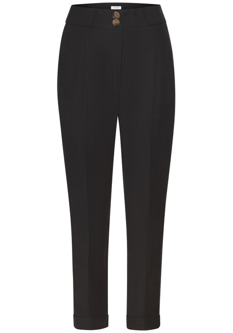 Bild: 7/8-Hose von LASCANA: Elegante 7/8-Hose von Lascana. Bundfalten und permanente Bügelfalten. Mit seitlichen Eingrifftaschen. Zwei Knöpfe in Hornoptik und Reißverschluss. Breiter Bund mit Gürtelschlaufen. Luftiger Viskose-Mix.