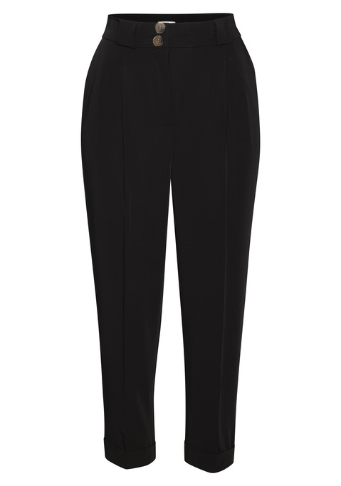 Bild: 7/8-Hose von LASCANA: Elegante 7/8-Hose von Lascana. Bundfalten und permanente Bügelfalten. Mit seitlichen Eingrifftaschen. Zwei Knöpfe in Hornoptik und Reißverschluss. Breiter Bund mit Gürtelschlaufen. Luftiger Viskose-Mix.